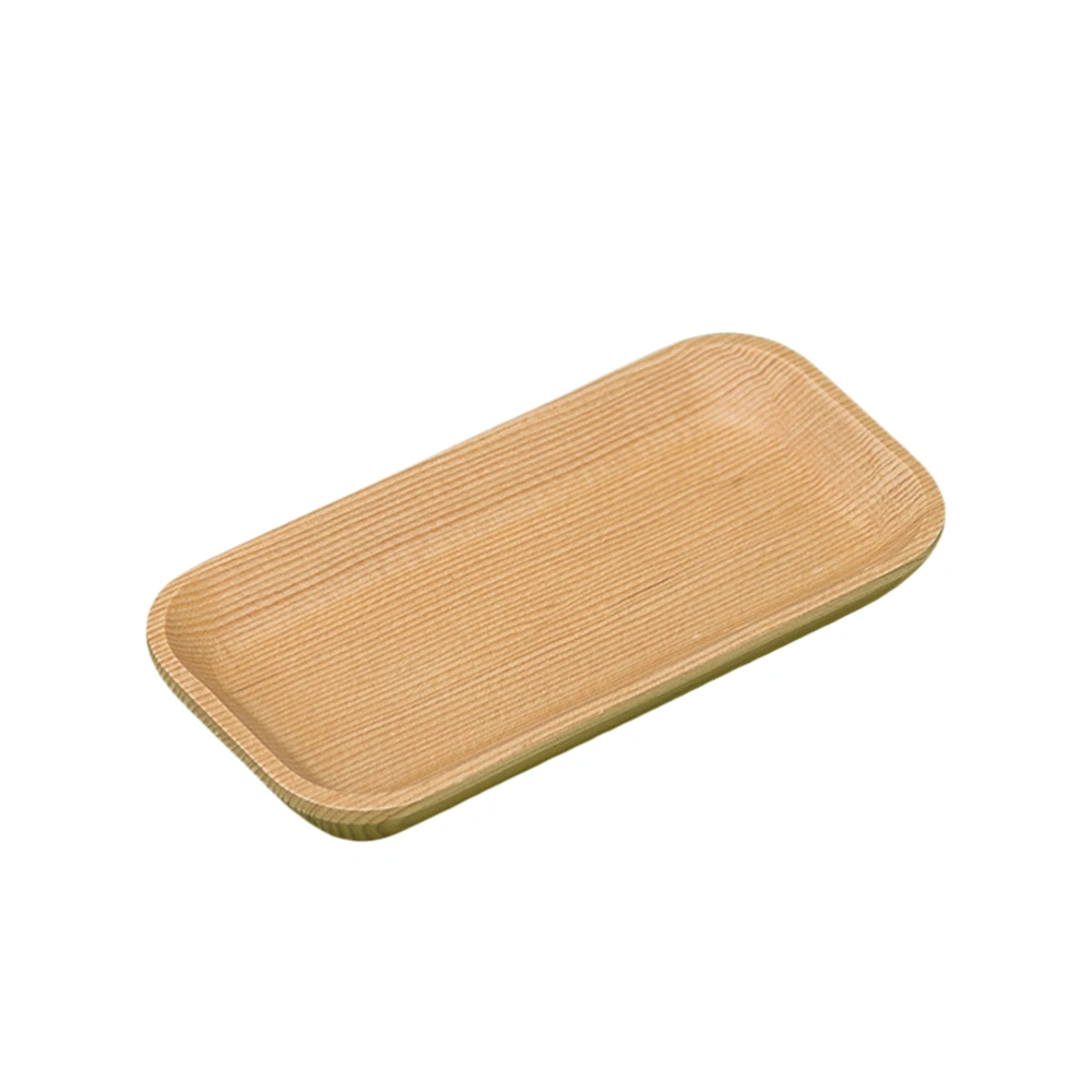 Wooden Mini Tray Food Sushi Serving Natural Rectangular Plate Dessert Small Tray Snack Saucer for Home Hotel (14x7x1.5cm)