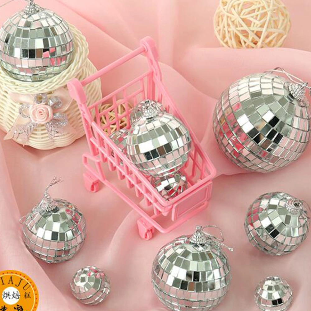 6 Pcs 6cm Mirror Disco Balls Funny Cool Party Hanging Disco Balls Dance and Music Festival Hanging Ornament for Wedding Birthday Party (Size M, Silver)