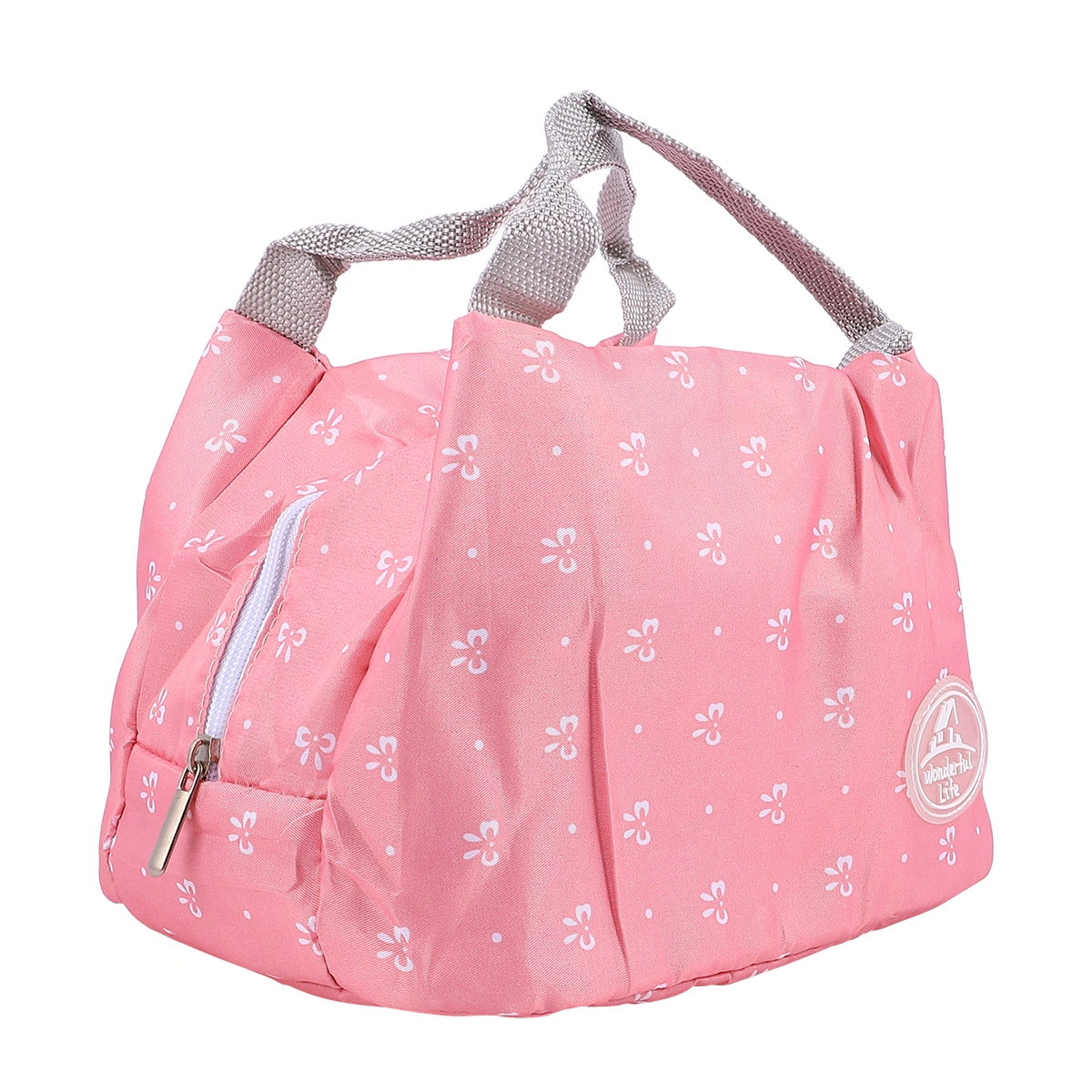 1PC Aluminum Foil Lunchbox Bag Reusable Lunch Tote Bag Portable Bento Bag Insulated Lunch Bag for Picnic School Outdoor Work (Pink Style)