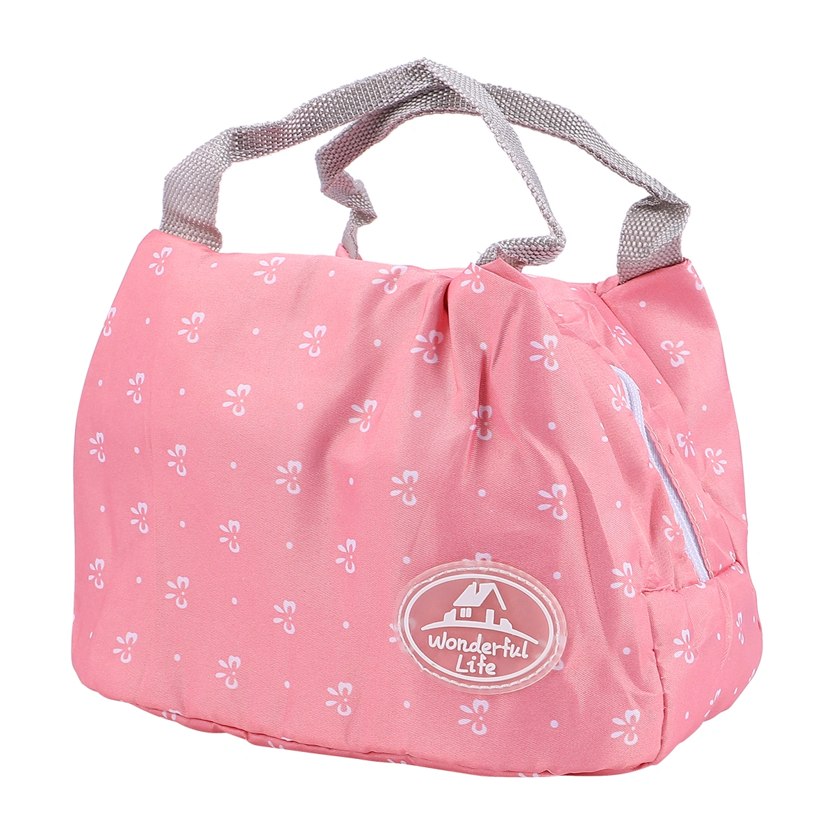 1PC Aluminum Foil Lunchbox Bag Reusable Lunch Tote Bag Portable Bento Bag Insulated Lunch Bag for Picnic School Outdoor Work (Pink Style)
