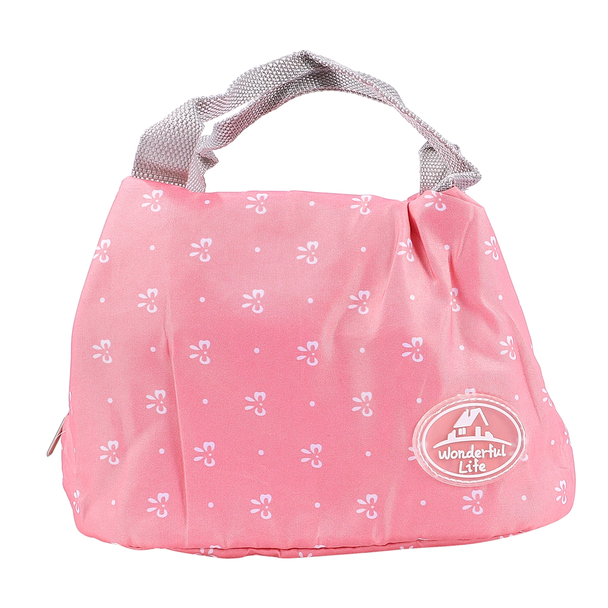 1PC Aluminum Foil Lunchbox Bag Reusable Lunch Tote Bag Portable Bento Bag Insulated Lunch Bag for Picnic School Outdoor Work (Pink Style)