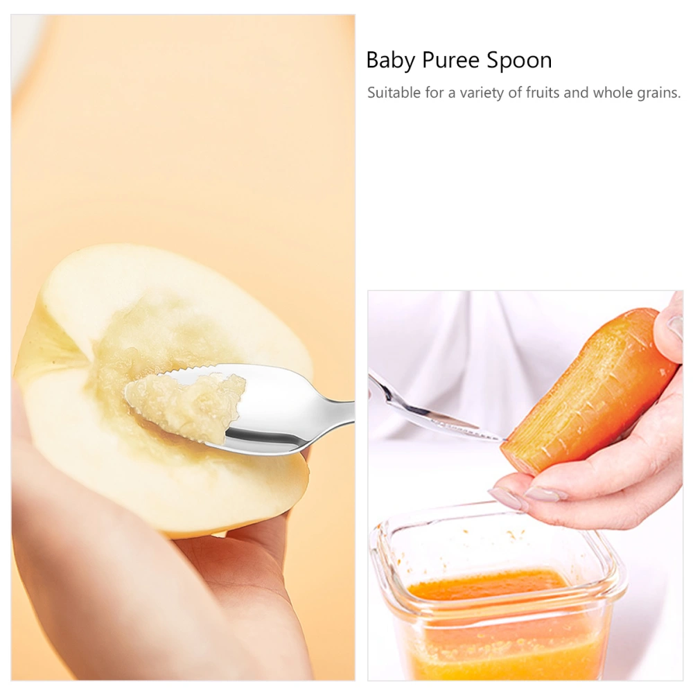 Lovely Grapefruit Fruit Dessert Spoon Stainless Steel Fruit Scraping Spoon