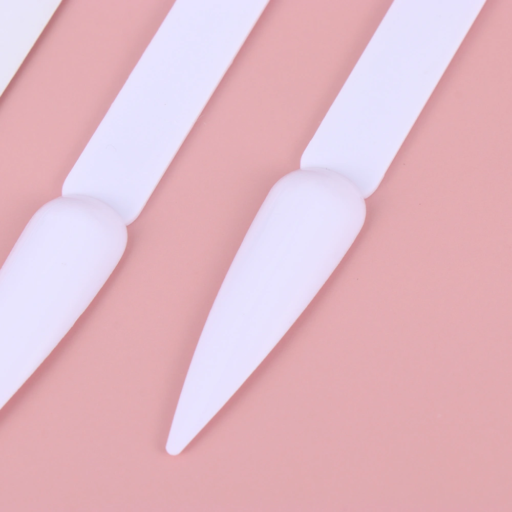 2 Sets False Nail Art Tips Sticks Fan Shaped Nail Polish Color Plates Display Practice Templates (White 1 Set for 40pcs)