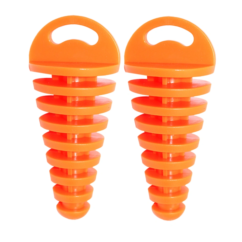 2Pcs Professional Car Universal Silicone Auto Exhaust Tail Tip Pipe Cover Muffler(Orange)