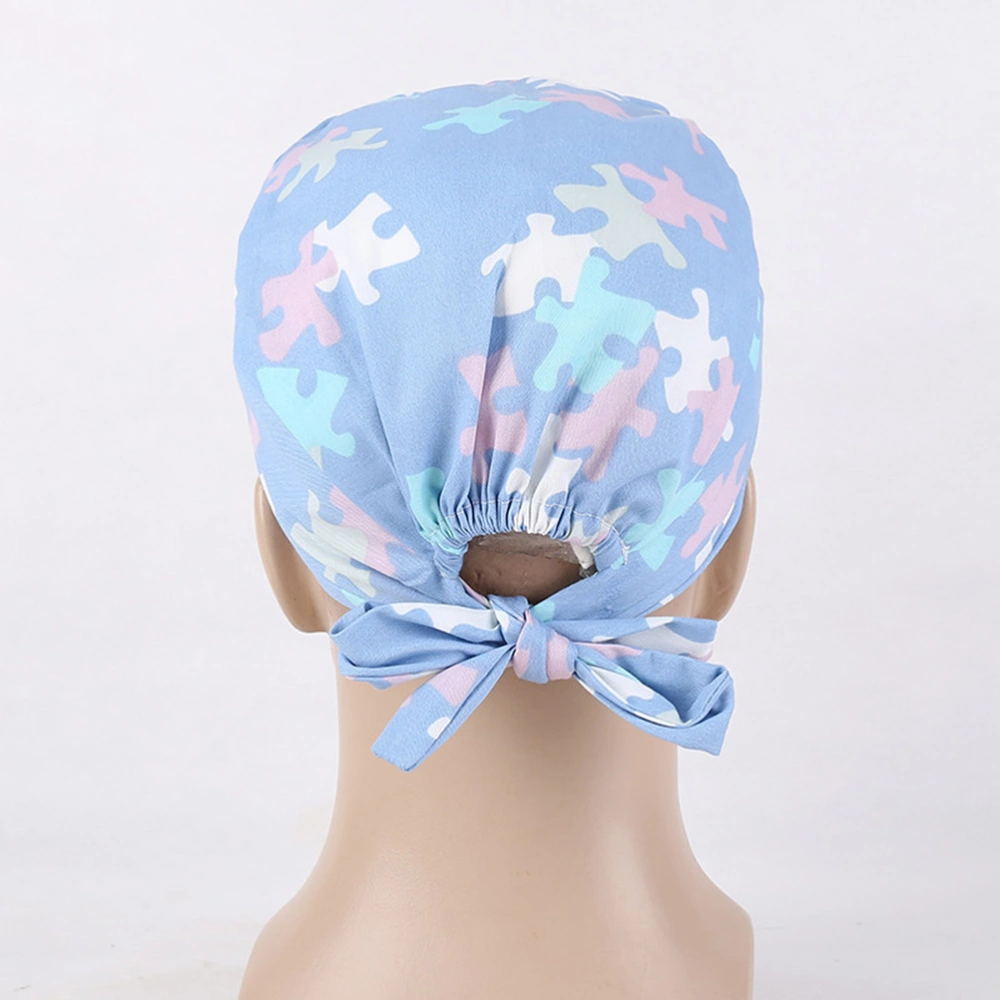 1PC Printing Sweat Absorbing Cotton Hat Work Head Protector for Kitchen Baking Beautician