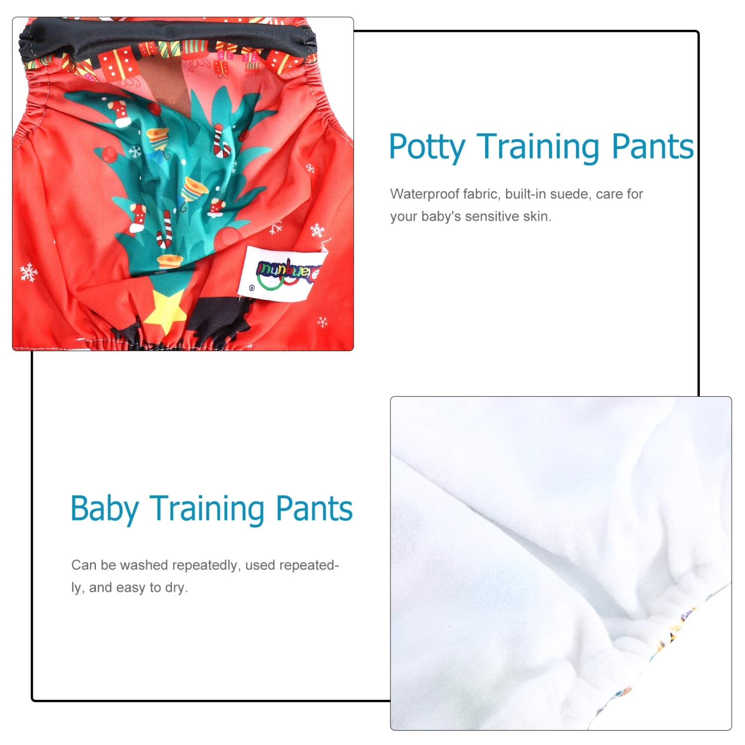 1pc Waterproof Nappy Pants Adjustable Baby Diaper Pants Potty Training Pants