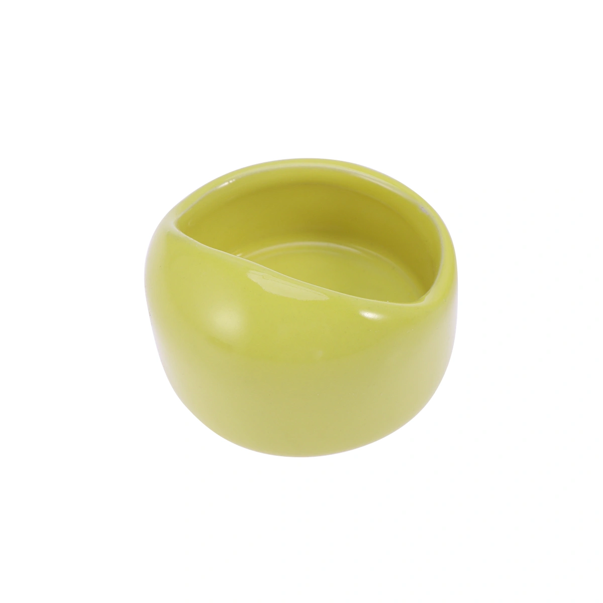 Ceramic Prevent Tipping Moving and Chewing Food Dish Hamster Bowl for Small Rodents Gerbil Hamsters Mice Guinea Pig Cavy Hedgehog (Yellow)