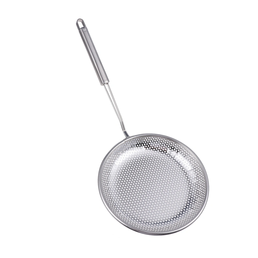 Stainless Steel Colander Scoop Hot Pot Slotted Spoon Skimmer Food Serving Ladle Frying Strainer Kitchen Utensil for Home Restaurant - 20cm (Silver)