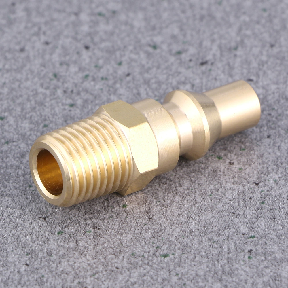 Brass 1/4 Inch Quick Gas Propane Quick Regulator Connector Kit Shutoff Connector for Outdoor Picnic BBQ Accessories (Golden)