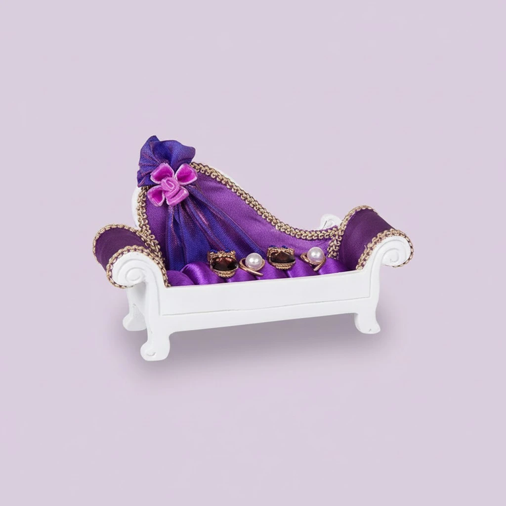 Exquisite Sofa Shape Ear Stud Display Stand Rings Organizer Jewelry Display Rack