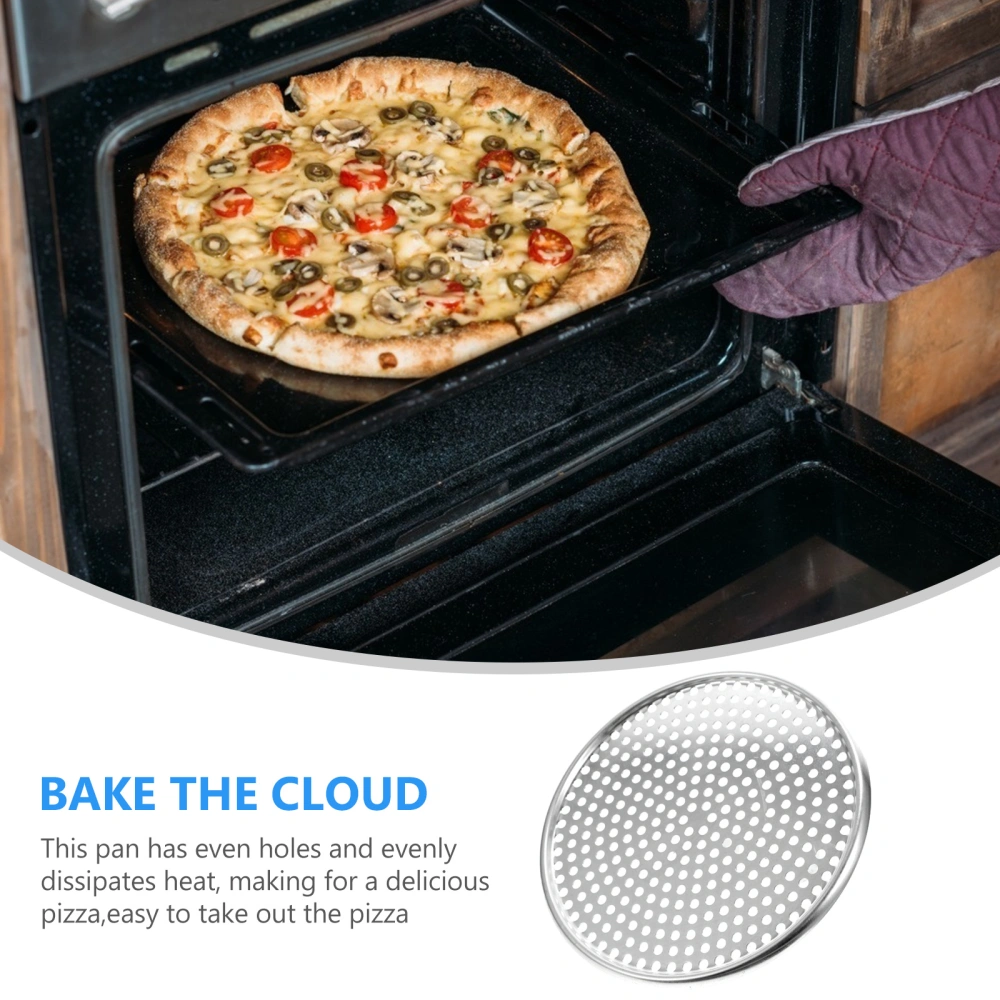 1Pc Pizza Pan Baking Pan with Holes Aluminum Alloy Baking Tray Kitchen Gadget