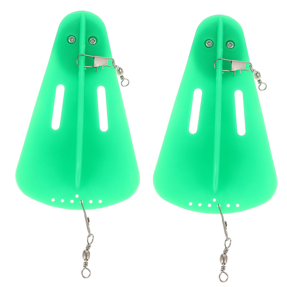 2Pcs Useful Diving Boards Plastic Diving Boards Outdoor Fishing Supplies (Green)