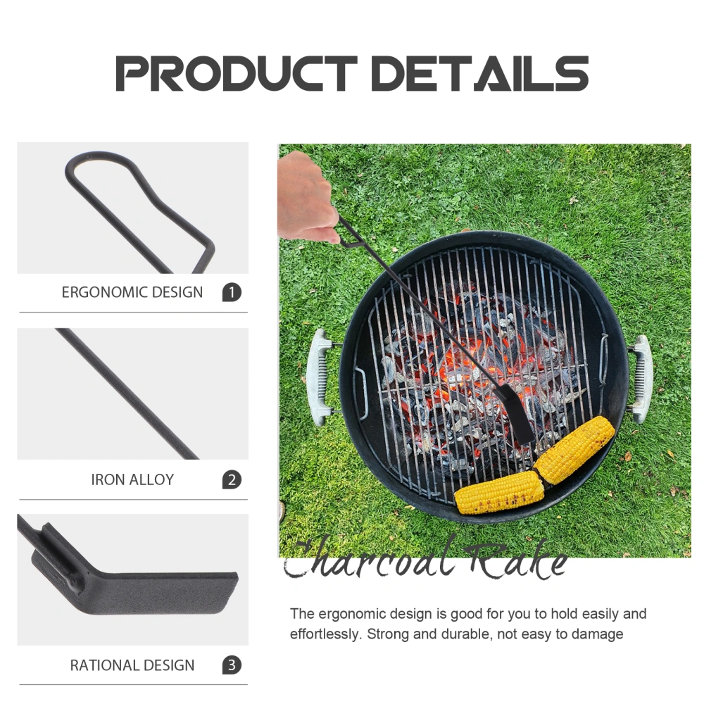 BBQ Charcoal Rake Barbecue Ash Tool BBQ Cleaner Scraper Household Ash Shovel Cleaning Shovel