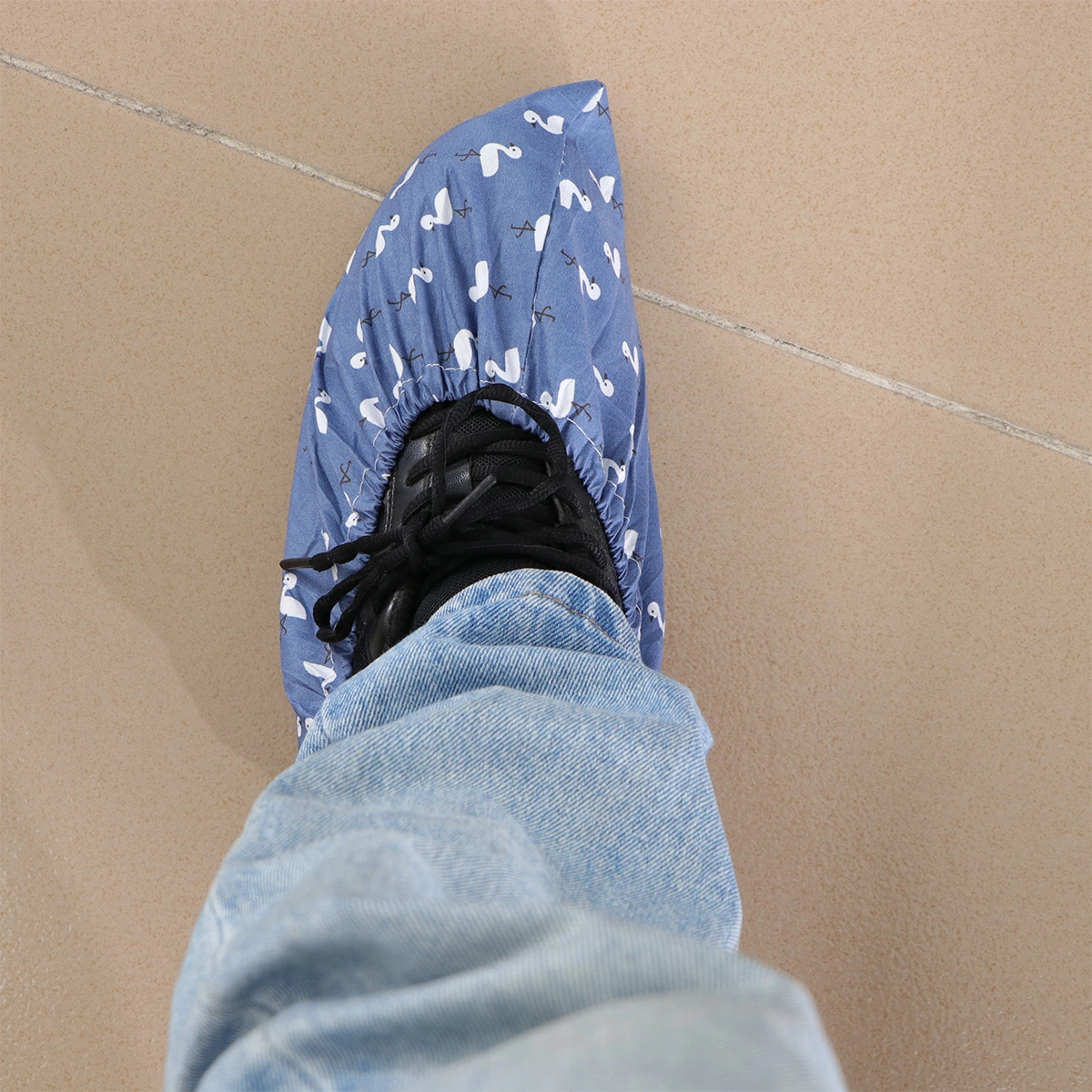 6 Pairs of Washable Cotton Shoe Covers Men Women Thickened Wear-Resisting Non-Slip Indoor Dustproof Foot Cover