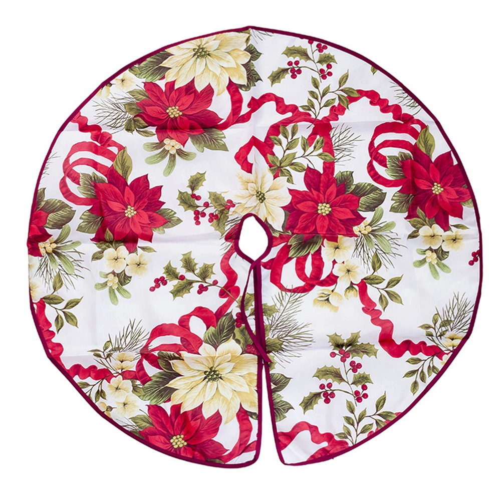 Christmas Tree Skirt FlChristmas Tree Skirt Flowers Festive Ornaments Xmas Tree Mat Carpet Rug Holiday Home Decoration (60cm)owers Festive Ornaments Xmas Tree Mat Carpet Rug Holiday Home Decoration (90cm)