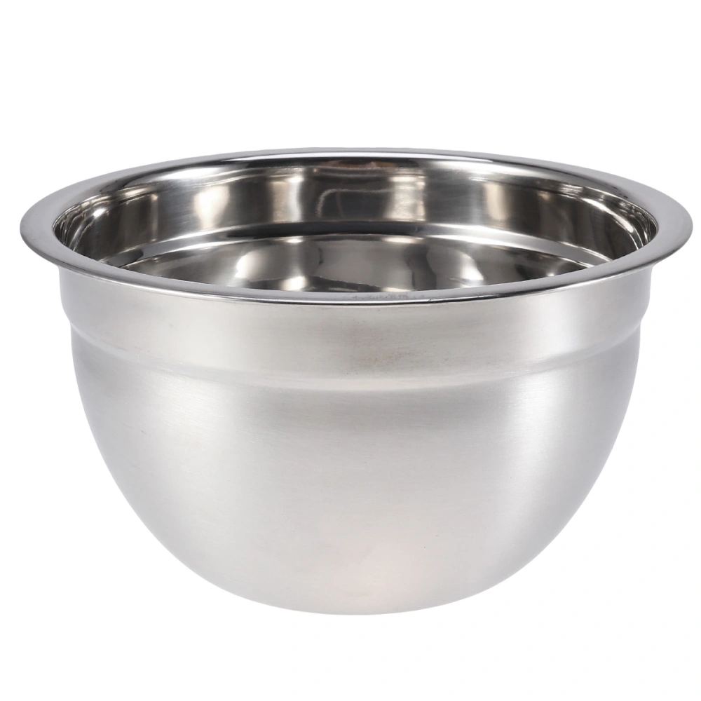 Stainless Steel Mixing Bowl Deepened Fruit Salad Bowl Egg Beating Container for Restaurant Home (18cm, without Lid)