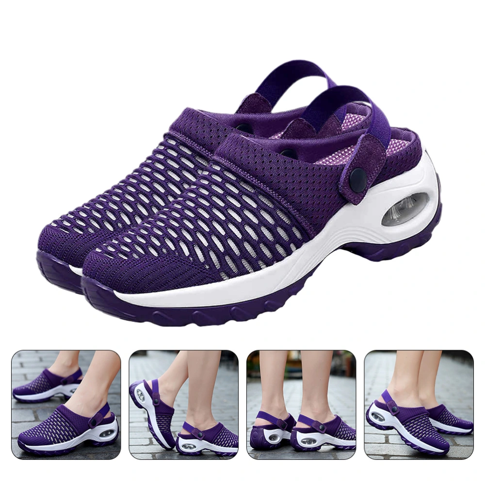 1 Pair Mesh Cloth Daily Sandals Breathable Female Sandals Air Cushion Sandals