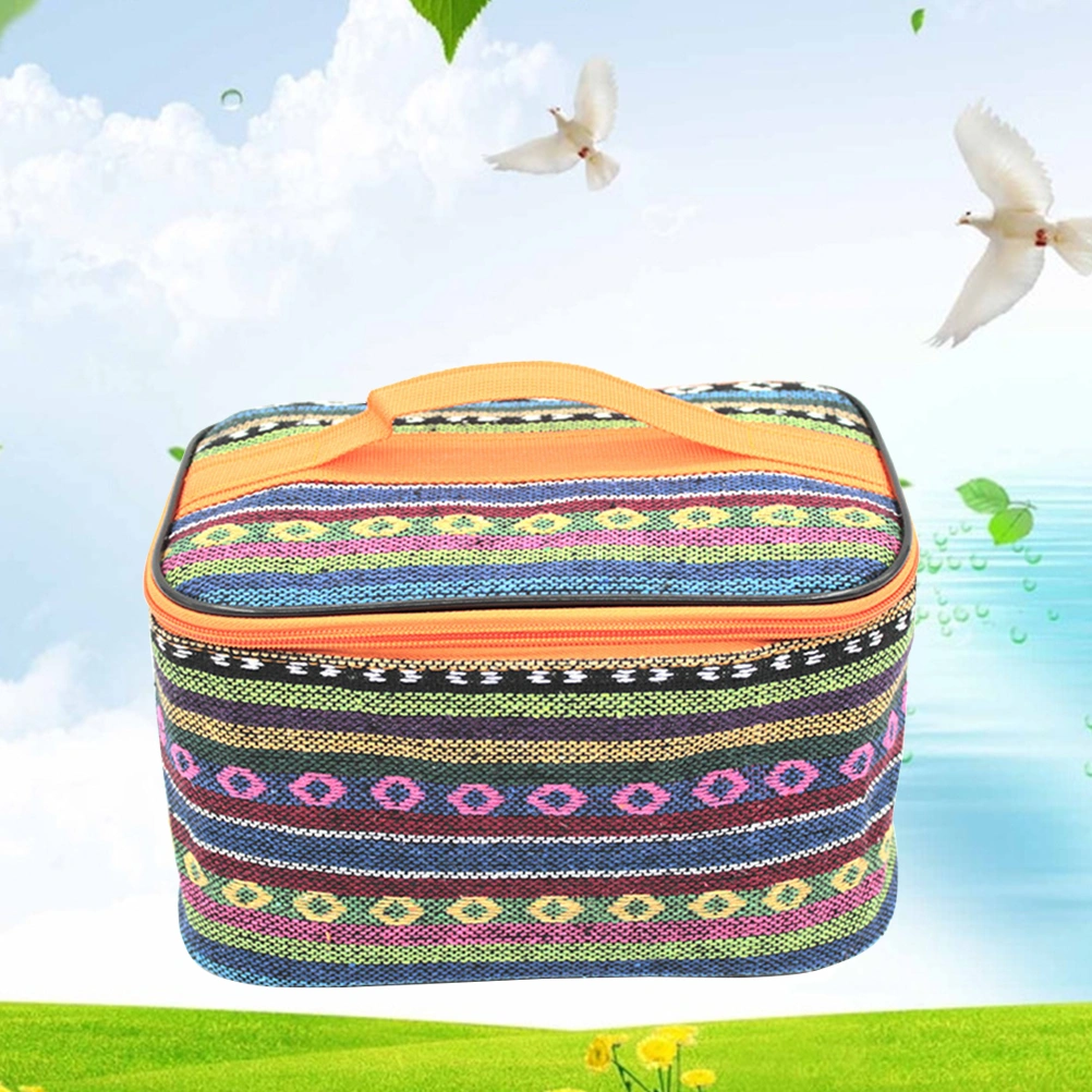 Outdoor Large-capacity Camping Bag National Wind Folding Thickening Storage Box Picnic Kit (Lining Color for Random)