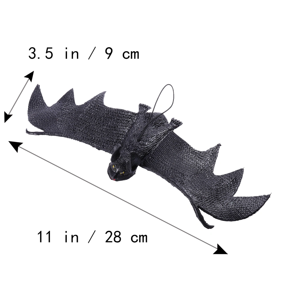 Halloween Tricky Props Fake Bat Simulation Prop for Halloween April Fool's Day Mischief Large Size (Black)