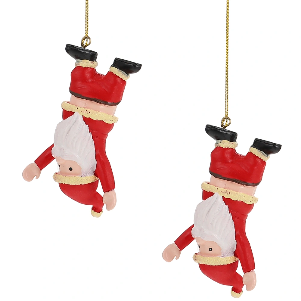 2 Pcs Santa Pendants Christmas Hanging Decor Festival Window Hanging Pendants