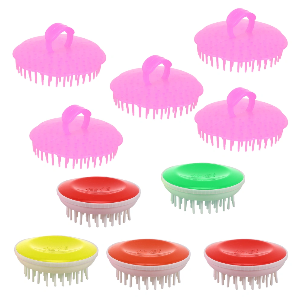 10pcs Scalp Massager Shampoo Brushes Hair Scrubber Hair Washing Silicone Brushes