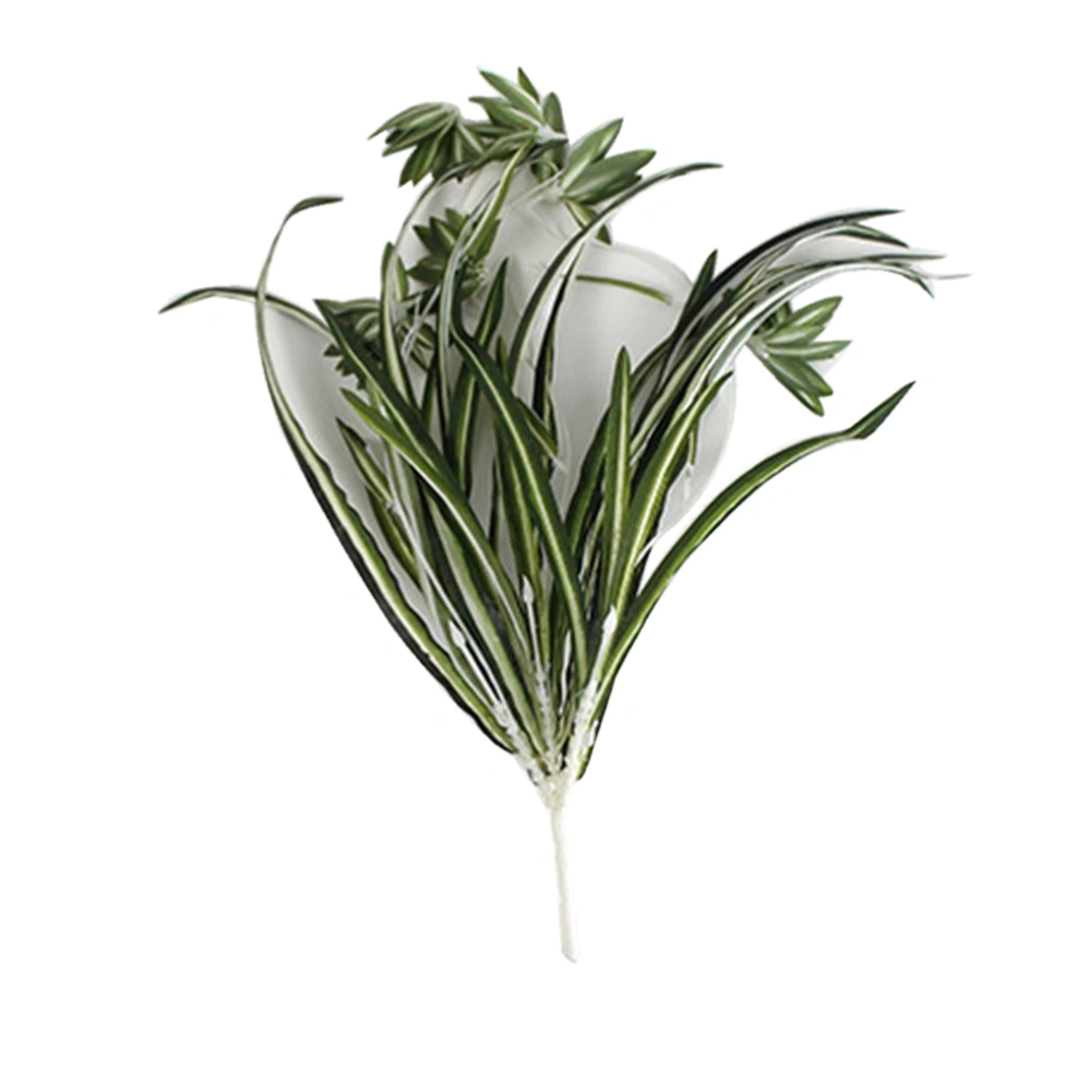 2pcs Artificial Chlorophytum Spider Plant Silk Leaves Ivy Vine Bunch Plastic Foliage Bush Home Party Decor