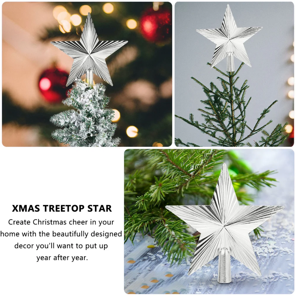 2pcs Christmas Tree Star Pentagram Pendant Xmas Treetop Star Decoration