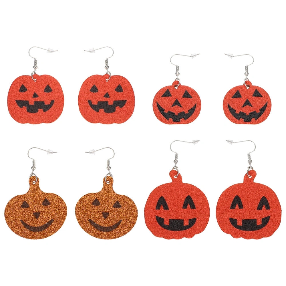 4 Pairs Creative Halloween Ear Drop Adorable Halloween Earring Jewelry Gifts