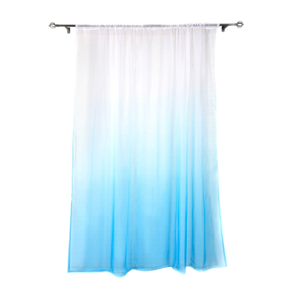 Gradient Sheer Curtains Window Screen Window Gauze Door Scarf Drapes Valance For Room Decor (Sky Blue)