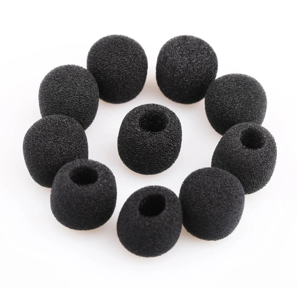 10pcs Small Mic Windshiled Windscreen Covers for Lavalier Lapel Microphone (Black)