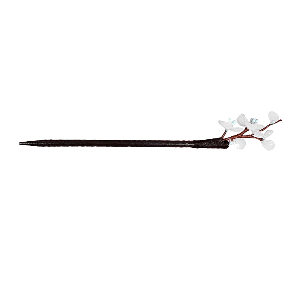 Wooden Hairpins Creative Hair Sticks Plum Blossom Shaped Hair Chopstick Fashion Headdress Black