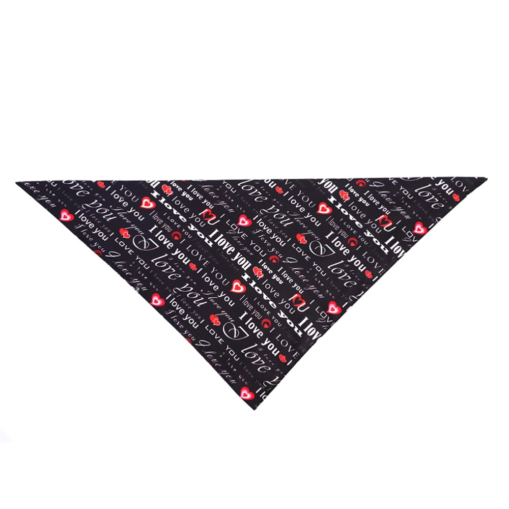 2pcs Heart Pattern Pet Collar Bib Dog Beautiful Saliva Collar Pet Triangular Collar for Valentine's Day (1pcs Black, 1pcs Red)