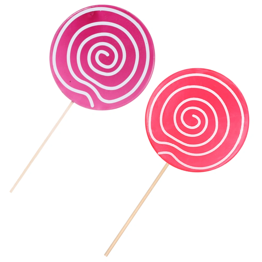 2Pcs Simulation Lollipop Photography Prop Fake Lollipop Scene Adornments