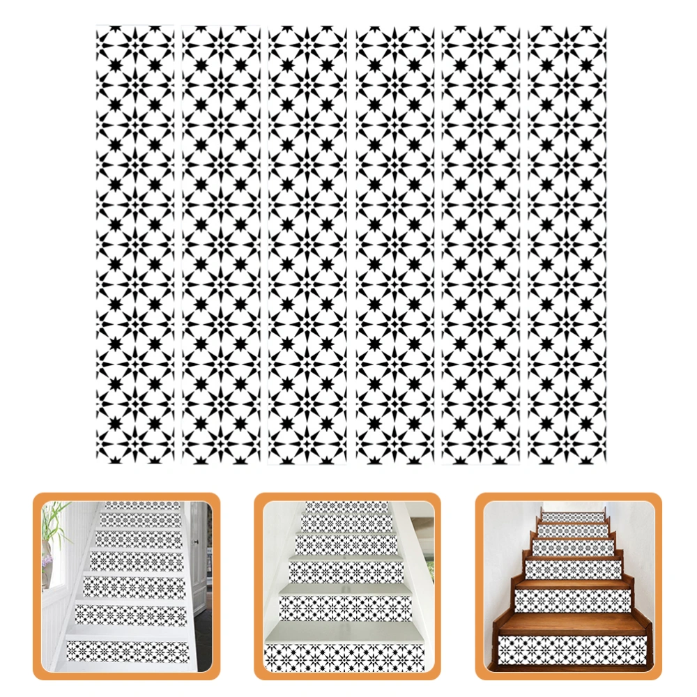 6pcs Peel and Stick Tile Backsplash Stair Riser Decals DIY Tile Decals Staircase Decal Tile Stickers