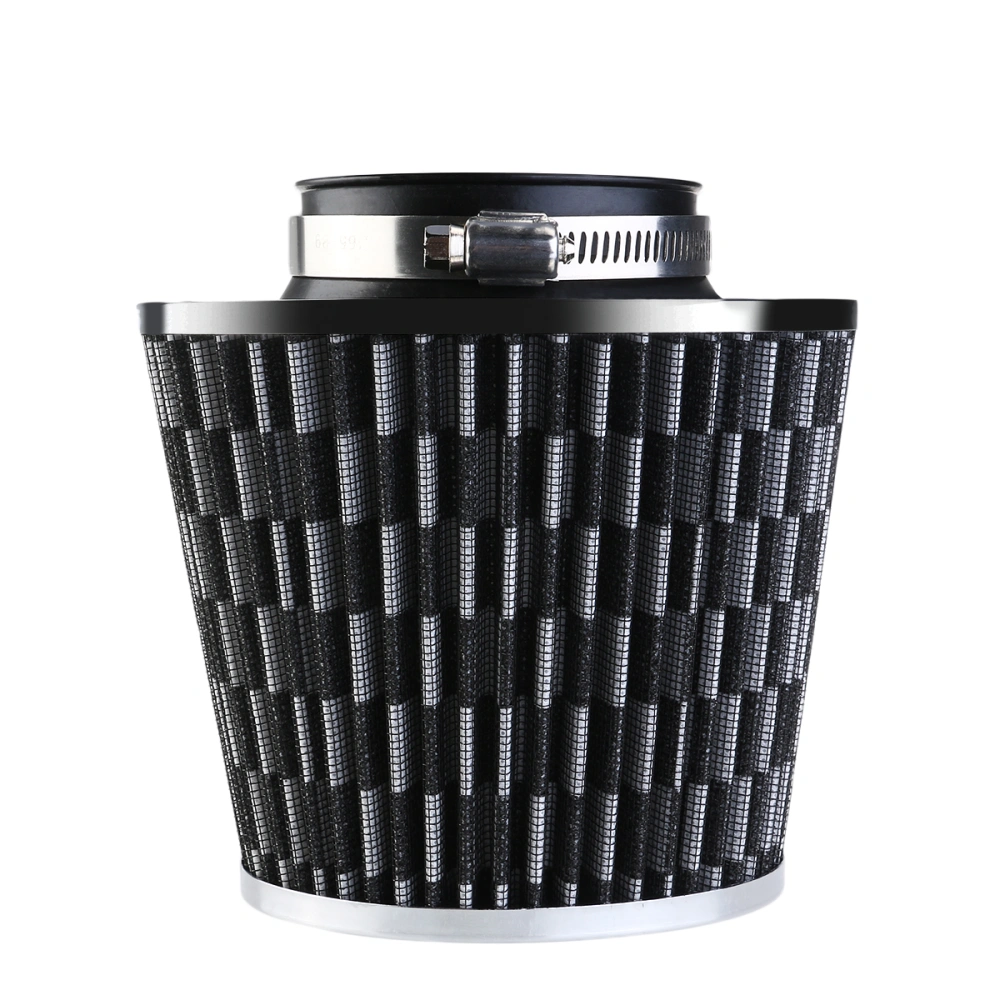 Car Air Filter Round Tapered Universal Cold Air Intake Kits Carbon Fiber (Black)