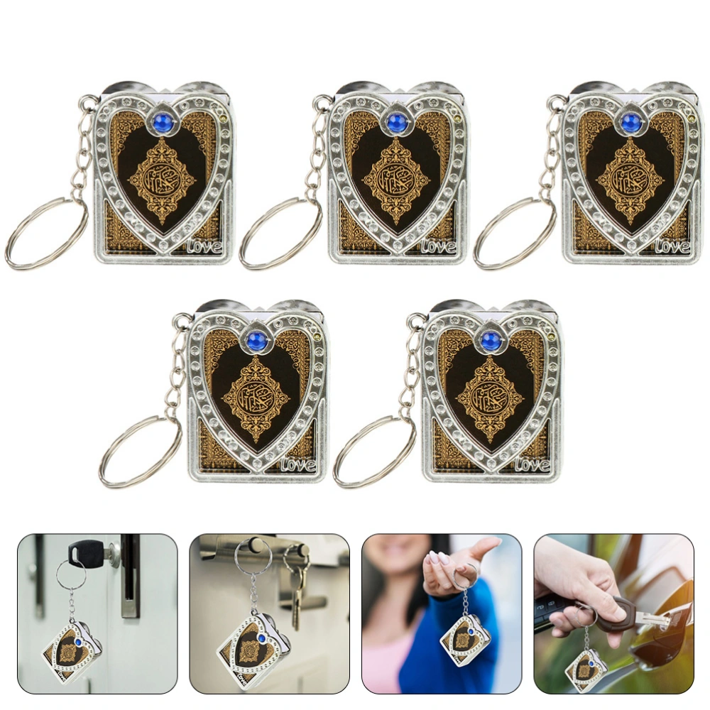 5Pcs Small Keychain Pendants Decorative Hanging Keychains Islam Themed Keychains Key Rings