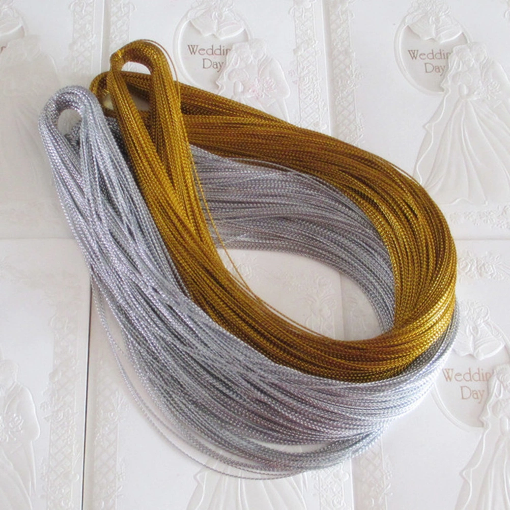 100m Metallic Cord Jewelry Thread Craft String Lift Cord for Jewelry and Craft Making (Gold)