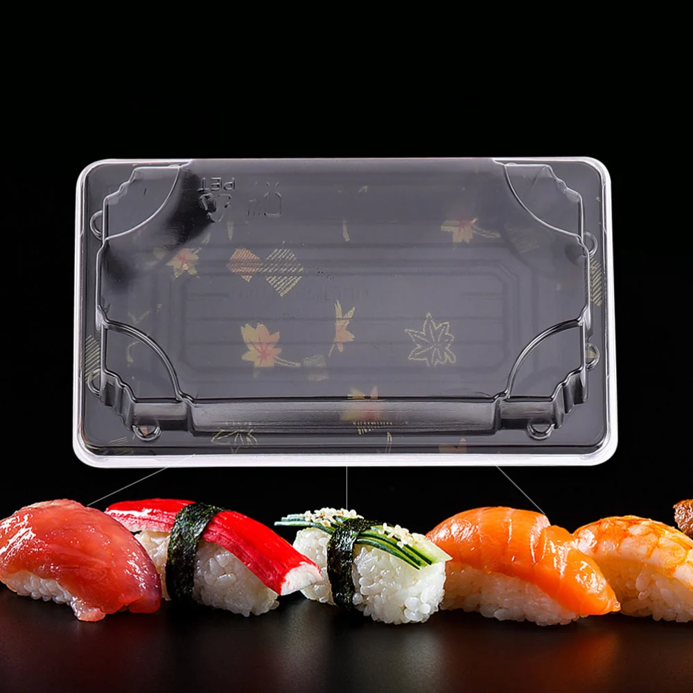 25pcs Disposable Sushi Containers Disposable Sushi Box Plastic Packing Boxes