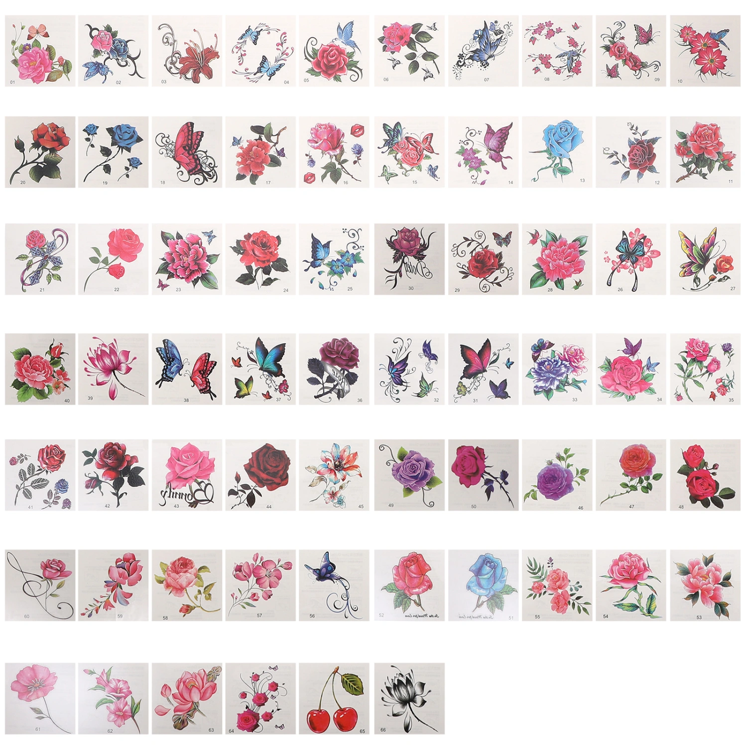 60 Sheets 3D Flower Stickers Waterproof Decals Decorative Stickers Self-adhesive Stickers for Women Female
