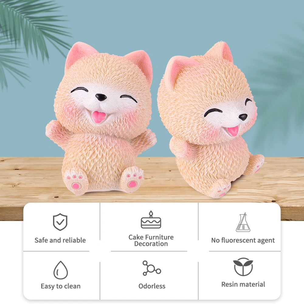 1 Pc Adorable Sitting Cat Resin Cake Decoration Home Ornament Cat Decoration for Home Baking (Pink)