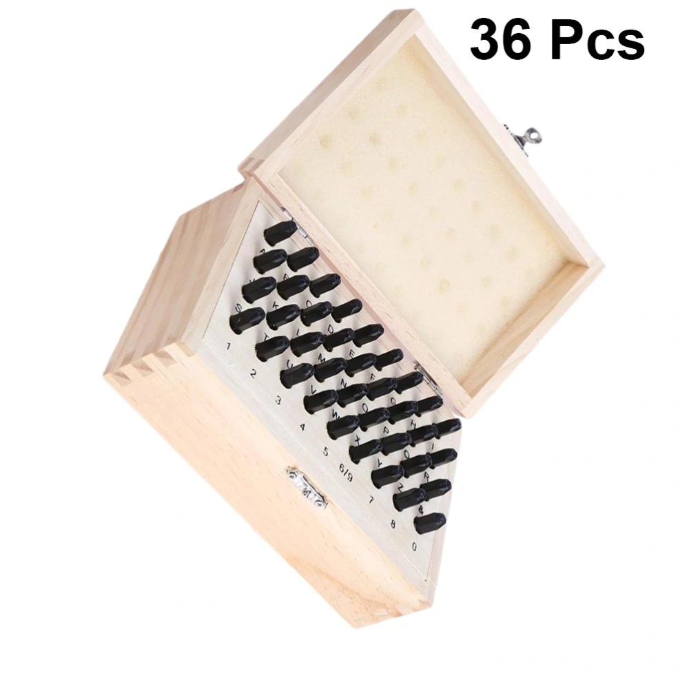 36pcs 6mm 1/4 Inch Inch DIY Carbon Steel Letter Wood Craft Handmade Letter Number Art Stamp Tool Punch Set Accessories Craft Making With Case