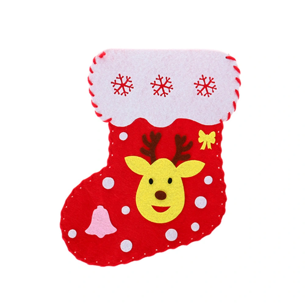 3pcs Christmas Stocking Pendant Creative Non-woven Xmas Sock Hanging Decor for Children DIY Handmade Materials