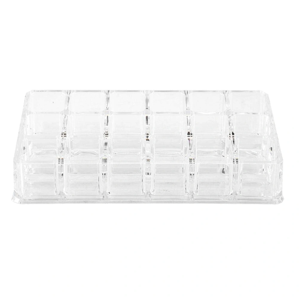 18-grid Lipsticks Storage Rack Transparent Cosmetic Organizer Desktop Lipstick Display Stand