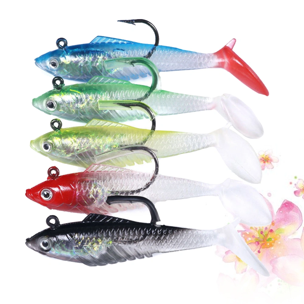 5pcs 8CM-11.5G Fishing Baits Simulation Fish Shaped Lure Bait Fishing Lures Grubs Fishing Accessories for Fishing Lover (Colorful)