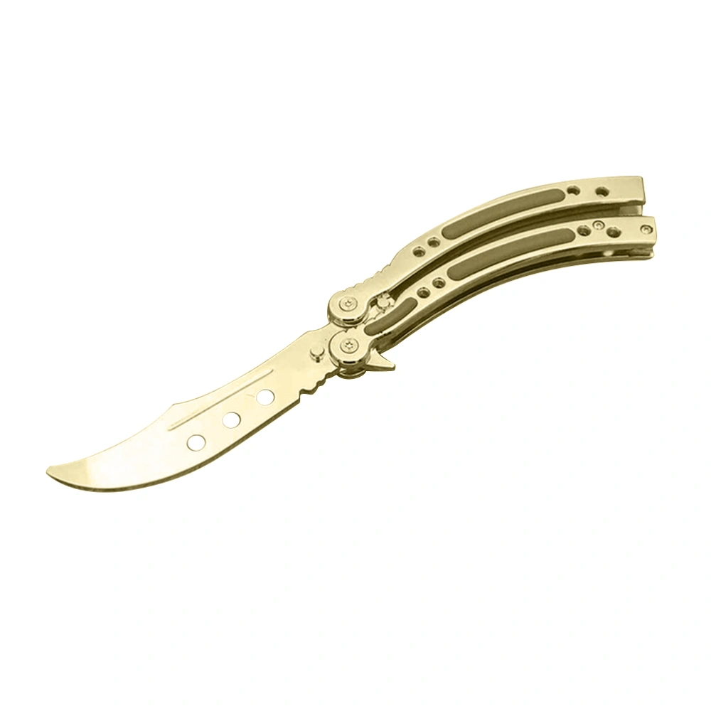 Training Tool Unsharpened Practice Tool Balisong Trainer Tool (Gold)