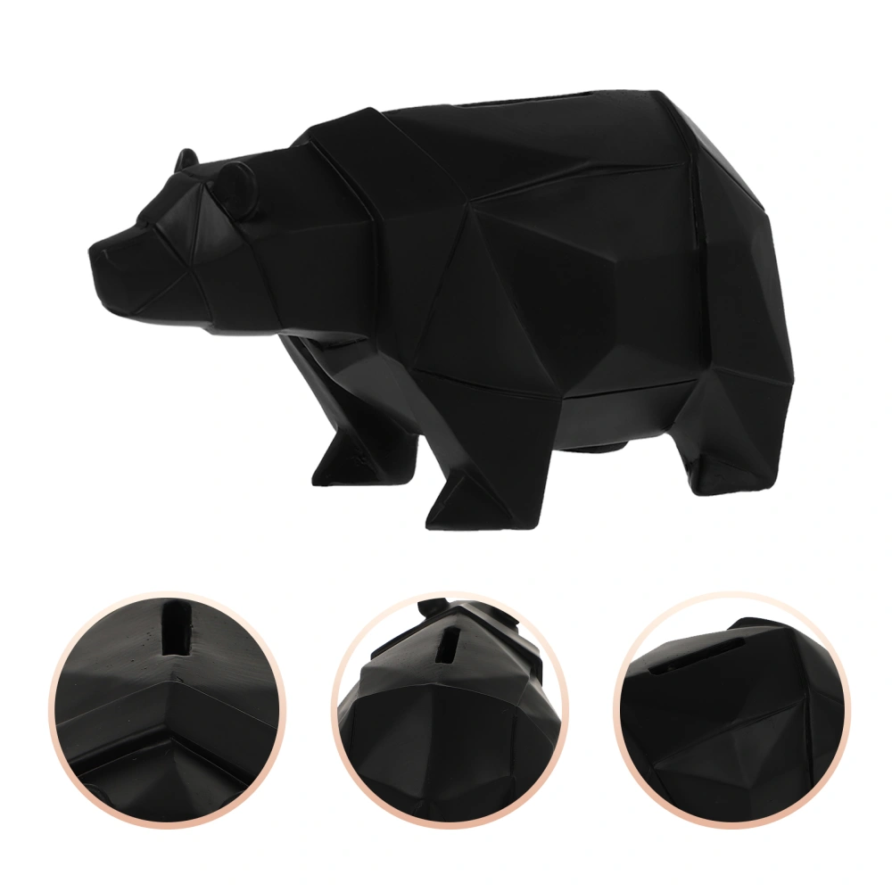 Polar Bear Shaped Saving Pot Resin Crafts Decorative Money Box Desktop Decoration Black