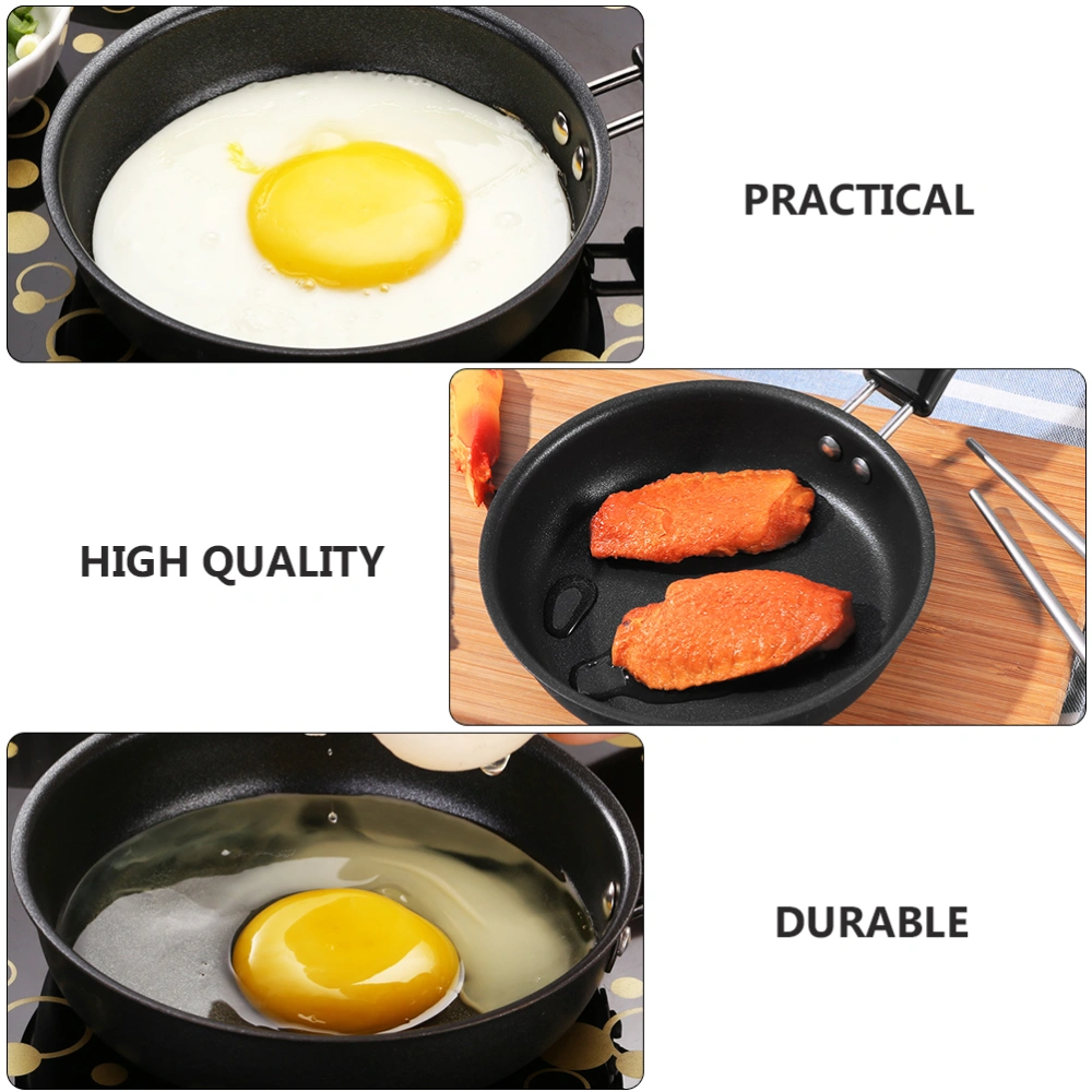 2Pcs Non-stick Egg Frying Pans Mini Omelette Pans Iron Frying Pans (Black)