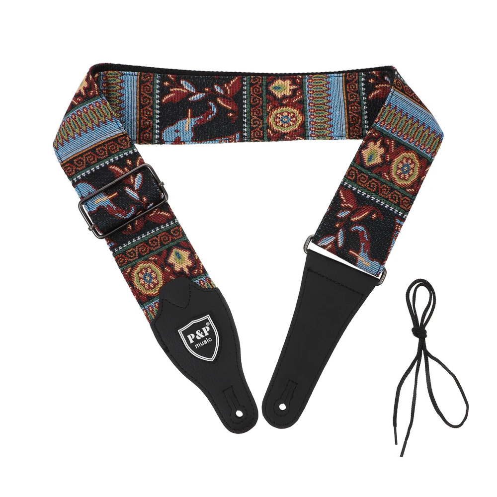 1Pc Stylish Guitar Belt Embroidery Guitar Strap Chic Guitar Accessory (Assorted Color)