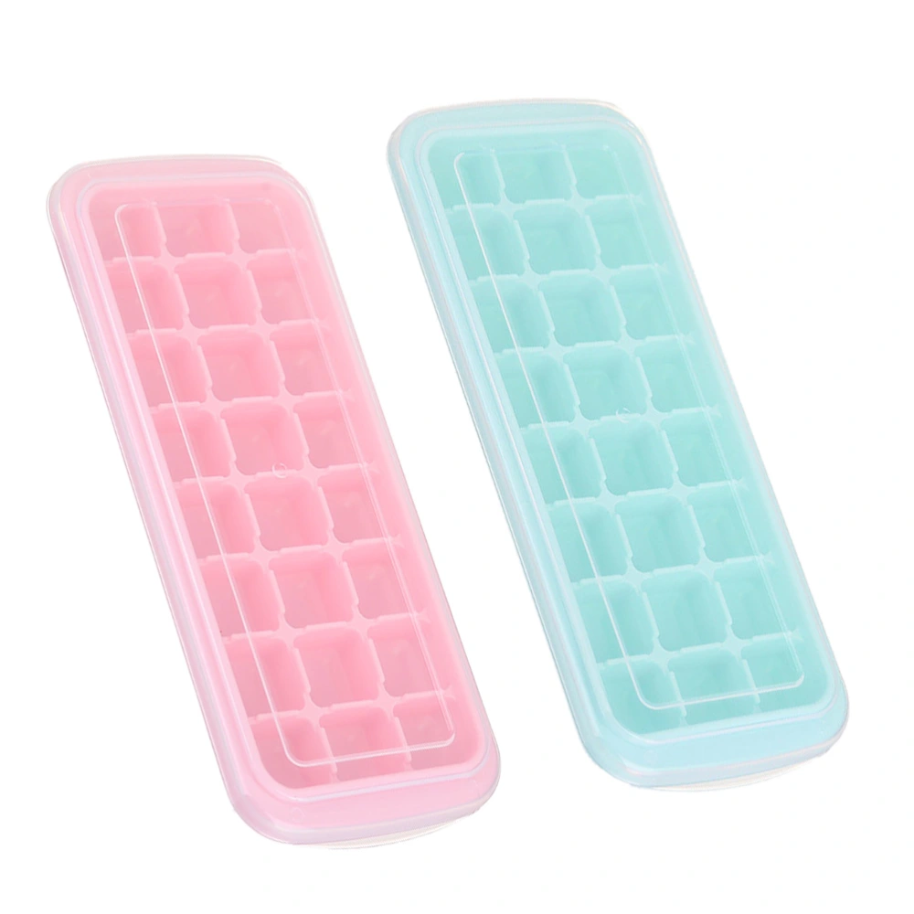 2pcs Silicone Ice Cube Trays with Lids Ice Cube Molds Ice Cuber Popsicle Makers