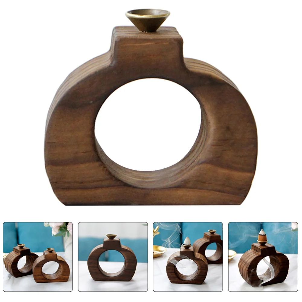 Backflow Incense Burner Decorative Wooden Incense Cone Burner Censer Decoration